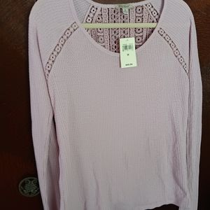 NWT LUCKY BRAND Top - Light Lavender pink  Light thermal pull over